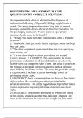 HURST REVIEW&colon; MANAGEMENT OF CARE QUESTIONS WITH COMPLETE SOLUTIONS