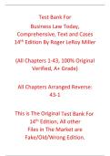 Test Bank Business Law Today Comprehensive Text and Cases 14th Edition By Roger LeRoy Miller