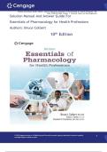 Solution Manual And Answer Guide For Essentials of Pharmacology for Health Professions by &colon; Bruce Colbert 10th Edition  &lpar;All Chapters included&rpar;