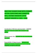 BSAC DIVE LEADER EXAM WITH CORRECT ACTUAL QUESTIONS AND CORRECTLY WELL DEFINED ANSWERS LATEST ALREADY GRADED A&plus; 2025 &ndash; 2026