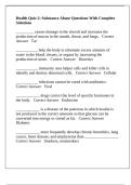 Health Quiz 2&colon; Substance Abuse Questions With Complete Solutions
