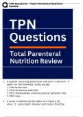 TPN Questions &ndash; Total Parenteral Nutrition Review