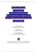 Solutions Manual for Communication Systems&colon; An Introduction to Signals and Noise in Electrical Communication&comma; 4th Edition A&period; Bruce Carlson newest version updated 2025