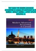 TEST BANK FOR MODERN ADVANCED ACCOUNTING IN CANADA 10TH EDITION BY HILTON MURRAY&comma; HERAUF DARRELL LATEST UPDATE 2025&sol;2026 A&plus;