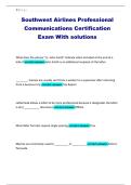 Southwest Airlines Professional Communications Certification Exam With solutions