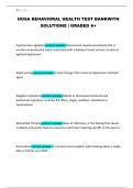 HOSA BEHAVIORAL HEALTH TEST BANK WITH SOLUTIONS &vert; GRADED A&plus;