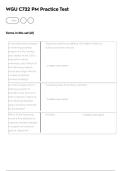 WGU C722 PM Practice Test &ndash; Questions With Complete Solutions