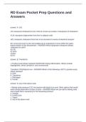 RD Exam Pocket Prep Questions and Answers