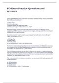 RD Exam Practice Questions and Answers