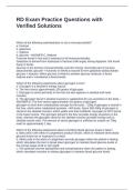 RD Exam Practice Questions with Verified Solutions