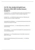 CA- PSI- Life&comma; Accident & Health Exam  Questions With 100&percnt; Verified Answers  Graded A&plus;