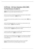 CA PSI site - Life Exam Questions With 100&percnt;  Verified Answers Graded A&plus; 
