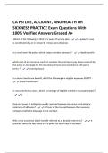 CA PSI LIFE&comma; ACCIDENT&comma; AND HEALTH OR  SICKNESS PRACTICE Exam Questions With  100&percnt; Verified Answers Graded A&plus; 