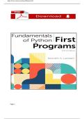 TEST BANK for Fundamentals of Python&colon; First Programs 3rd Edition by Kenneth Lambert All Chapters 1-13