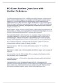 RD Exam Review Questions with Verified Solutions
