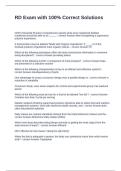 RD Exam with 100&percnt; Correct Solutions