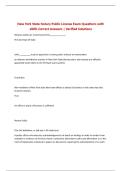 New York State Notary Public License Exam Questions with 100&percnt; Correct Answers &vert; Verified Solutions