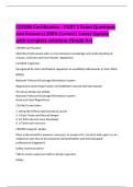 CESSWI Certification - PART 1 Exam Questions  and Answers&vert;100&percnt; Correct&vert; Latest Update  with complete solutions &lpar;Grade A&plus;&rpar; 