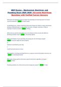 MEP Exams &ndash; Mechanical&comma; Electrical&comma; and Plumbing Exam 2025&ndash;2026 &vert; Accurate Real Exam Questions with Verified Correct Answers
