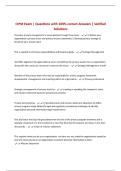 CIPM Exam &vert; Questions with 100&percnt; correct Answers &vert; Verified Solutions