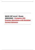 NACE CIP Level 1 Exam 2025&sol;2026 &ndash; Complete 250 Practice Questions with Detailed Correct Answers