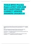 TCOLE BPOC Practice Exam LATEST 2025-2026  WITH QUESTIONS AND CORRECT VERIFIED ANSWERS GRADED A&plus;