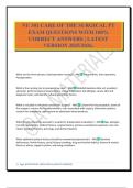 NU 301 CARE OF THE SURGICAL PT EXAM QUESTIONS WITH 100&percnt; CORRECT ANSWERS &vert; LATEST VERSION 2025&sol;2026&period;