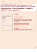NAPLEX EXAM 2025&sol;2026 Actual Complete Real Final  Exam Questions & Correct Well Elaborated Answers &vert;100&percnt;  Verified solutions &vert; Already Verified Test &vert; Graded A&plus; &sol;  2025-2026 Latest Exam Version&excl;&excl; 