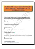 NURS 3550 H EXAM QUESTIONS WITH 100&percnt; CORRECT ANSWERS &vert; LATEST VERSION 2025&sol;2026&period;