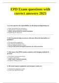 EPD Exam questions with correct answers 2025