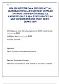 MBA 620 MIDTERM EXAM 2025&sol;2026 ACTUAL  EXAM QUESTIONS AND COORRECT DETAILED  ANSWERS &lpar;VERIFIED ANSWERS&rpar; ALL  ANSWERED &lbrace;40 Q & A&rcub; ALREADY GRADED A&plus;&sol;  MBA 620 MIDTERM EXAM STUDY GUIDE &vert;  BRAND NEW&excl; 