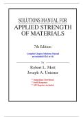 Solutions for Applied Strength of Materials&comma; 7th Edition Updated 2025&excl;&excl;&excl;