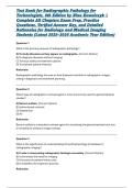 Test Bank for Radiographic Pathology for Technologists&comma; 8th Edition by Nina Kowalczyk &vert; Complete All Chapters Exam Prep&comma; Practice Questions&comma; Verified Answer Key&comma; and Detailed Rationales for Radiology and Medical Imaging Students &lpar;Latest 2025&ndash;2026 Academic