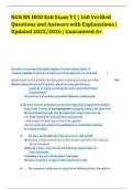 NGN RN HESI Exit Exam V1 | 160 Verified Questions and Answers with Explanations | Updated 2025/2026 | Guaranteed A+