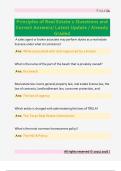 Principles of Real Estate 1 Questions and  Correct Answers&sol; Latest Update &sol; Already  Graded 