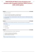 AMU ECON 201 Week 3 Quiz Questions and Answers with Complete Solutions 100&percnt; Correct &vert; 2025-2026 Update