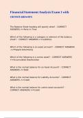 Financial Statement Analysis Exam 1 with correct answers&period;