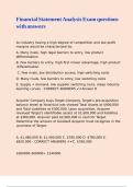 Financial Statement Analysis Exam questions with answers