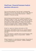 Final Exam - Financial Statement Analysis questions with answers