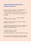 Financial Statement Analysis Exam 1 questions with answers