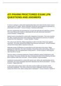 ATI PHARM PROCTORED EXAM LPN QUESTIONS AND ANSWERS