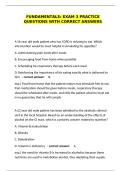Fundamentals&semi; Exam 3 Practice Questions with correct answers