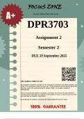 DPR3703 Assignment 2 Semester 2&vert;COMPLETE ANSWERS&vert;- DUE 19 September 2025