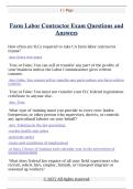 Farm Labor Contractor Exam Questions and  Answers 