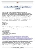 Family Medicine COMAT Questions and  Answers