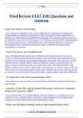 Final Review CLST 2102 Questions and  Answers