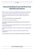 Financial Modeling Exam Wall Street Prep  Questions and Answers 