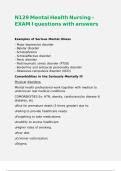 N129 Mental Health Nursing - EXAM I questions with answers