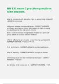 NU 131 exam 2 practice questions with answers
