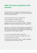 NUR 131 Exam 4 questions with answers